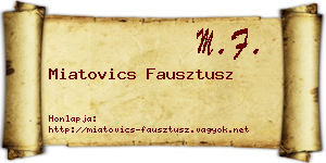 Miatovics Fausztusz névjegykártya
